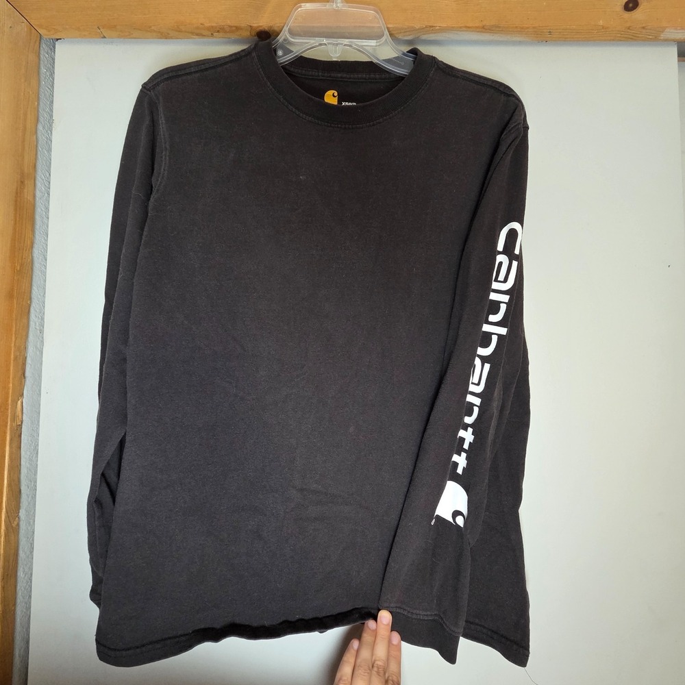 Carhartt Women's Long Sleeve Logo Top Black Size XS Cotton Utility Outdoors